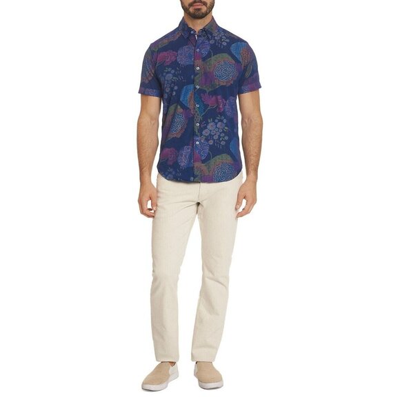 Robert Graham Men's Schultz Short Sleeve Tailored Fit Abstract Print Shirt Small - Picture 2 of 8